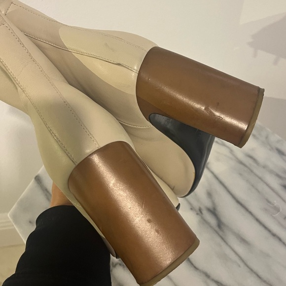Rag & Bone Ellis Cream Leather Tabi Style High boots with Zipper 38 / 8.5 $770 - Picture 7 of 13